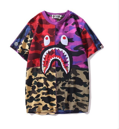 Bape mix best sale camo shark tee